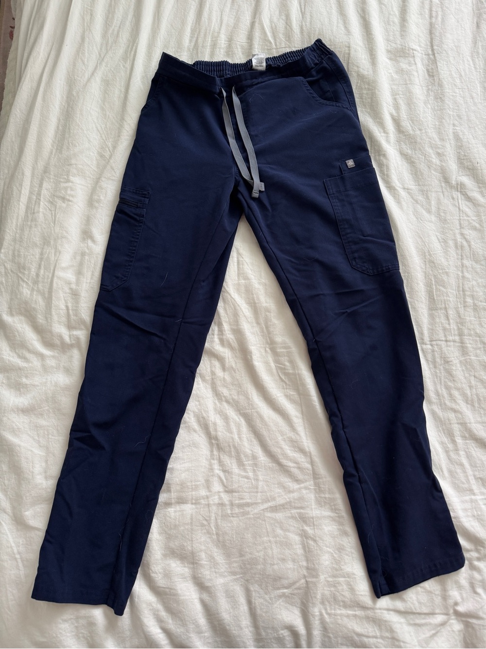 Figs Navy Blue Drawstring Scrub Pants